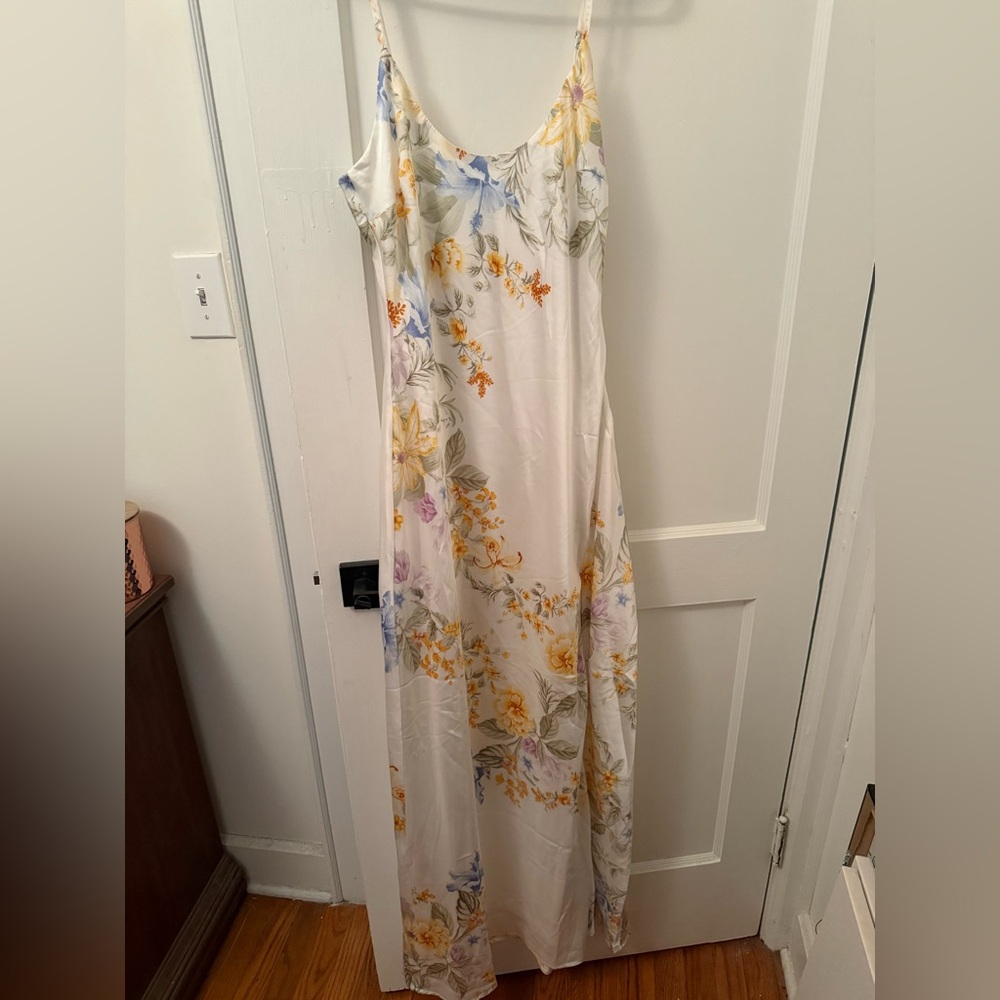 White Floral Slip Dress - Picture 3 of 4